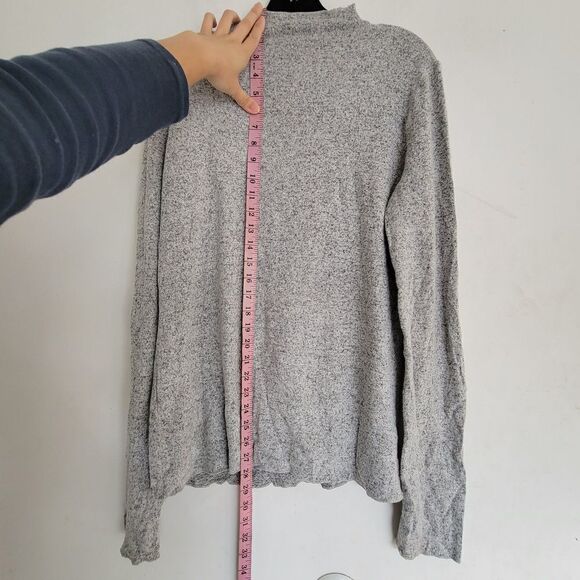 Zara Heather Gray Mock Neck Long Sleeve Knit Sweater Size Large - Picture 6 of 9